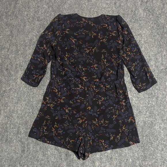 Sessùn V-NECK ROMPER WITH SELF-TIE WAIST -NAVY - Picture 5 of 7